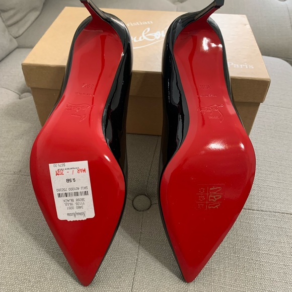 Christian Louboutin So Kate 85mm Black Patent Pumps - Picture 2 of 6
